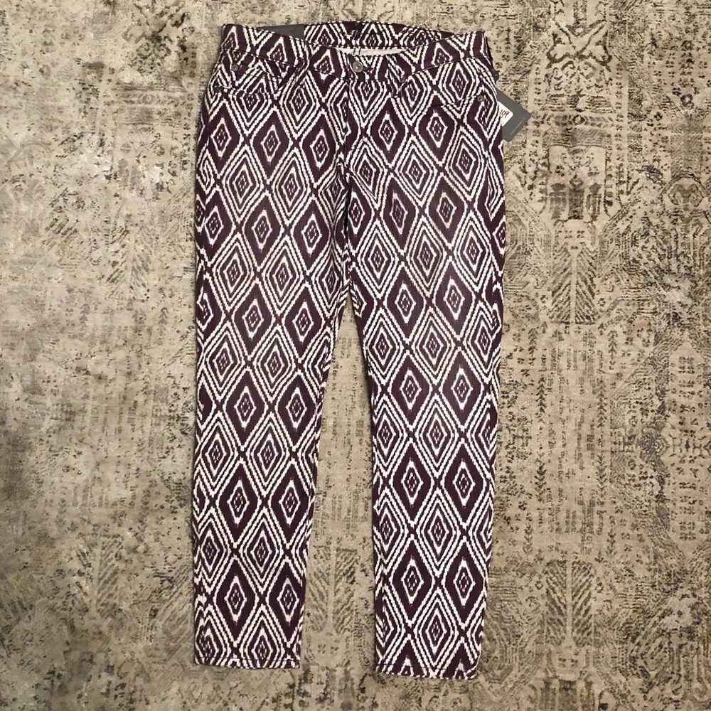 Printed cropped skinny jeans